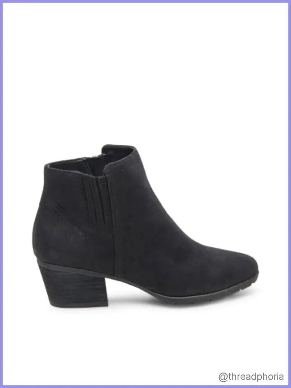 Waterproof Leather Ankle Bootie Snow Boot Round Toe Block Heel